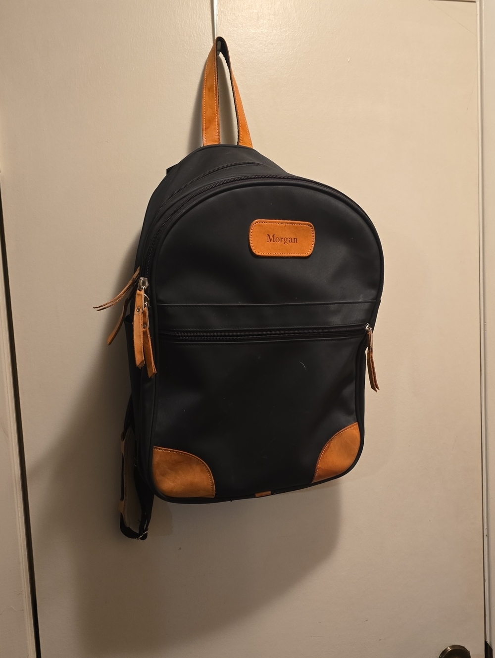 Black Jon Hart Backpack with Tan Accents